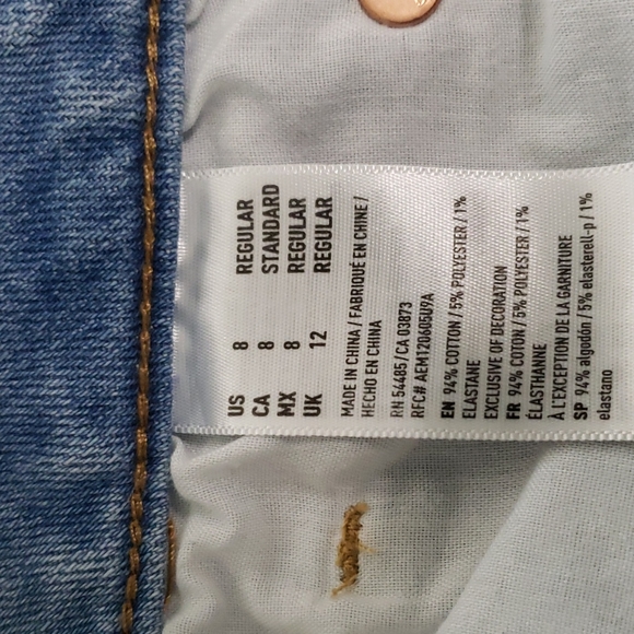 American Eagle high rise distressed denim mini skirt - Picture 12 of 13